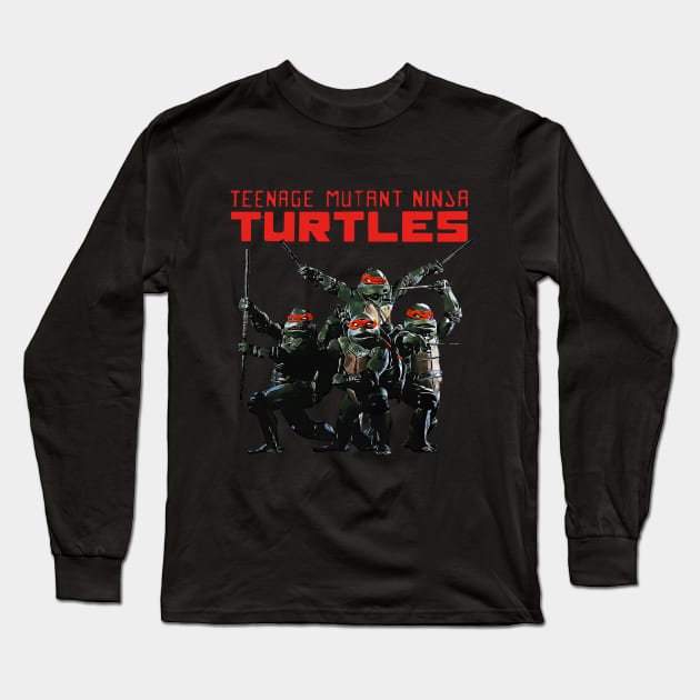 Red Bandana 1990 Movies Ninja Turtles Long Sleeve T-Shirt by creativespero